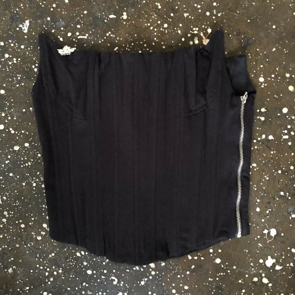 Boys Lie Boys Lie Corset Top Black Strapless Blogger L NWOT $125 - Picture 7 of 9